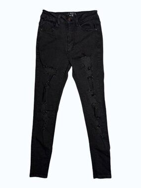 FOREVER 21 Ripped Black Skinny Jeans Women's US 24